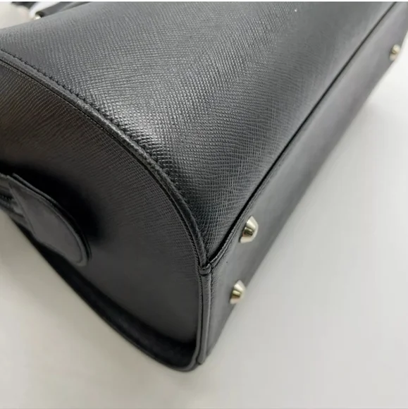 Auth Burberry Leather Black Nova Check Pattern Tubular Bag - Picture 10 of 16